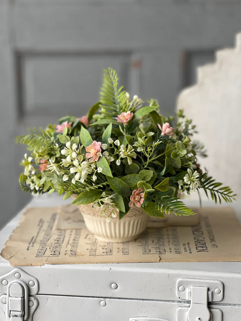 Blanche Blooms 11" Half Sphere