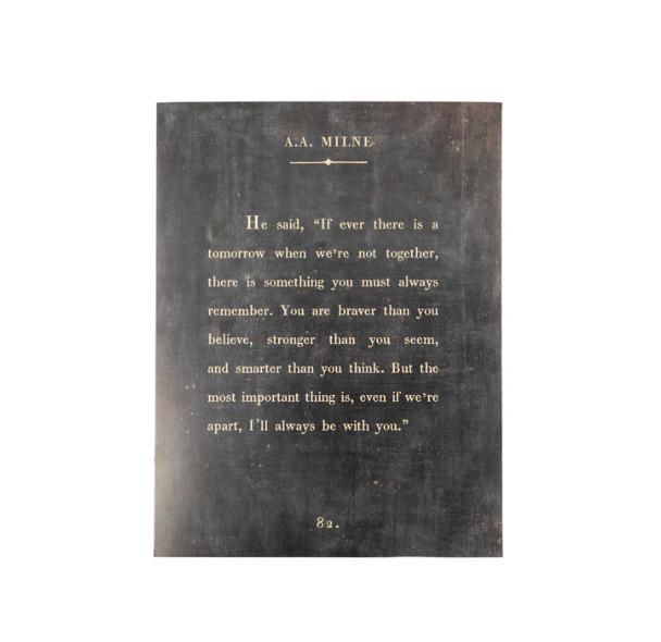 12"x16" A.A. Milne Book Collection Art Poster -Charcoal