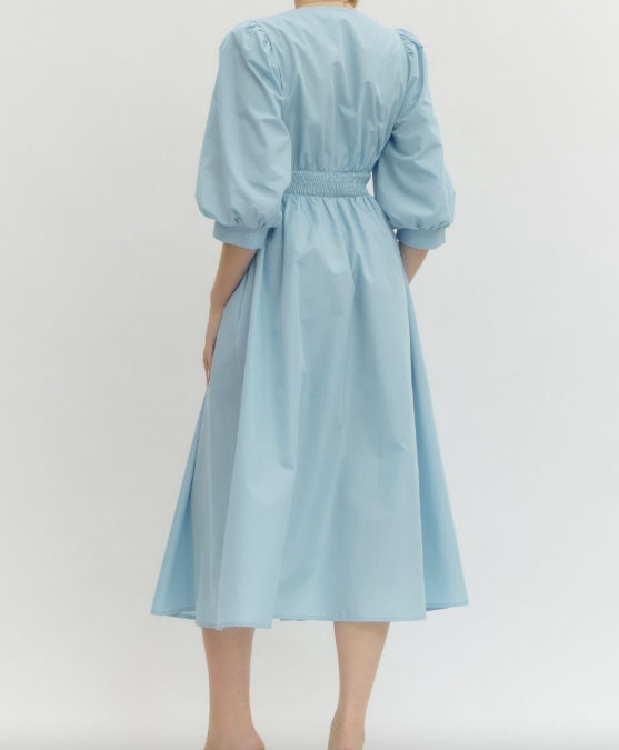 Long Sleeve Blue Dress