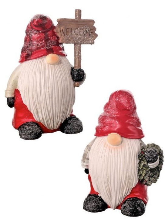 Welcome Santa Gnome Resin 6" Figurine - 2 Styles