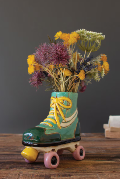 Ceramic Roller Skate Planter