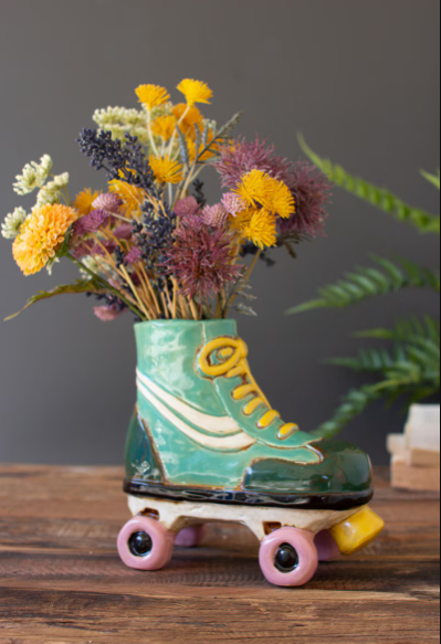 Ceramic Roller Skate Planter