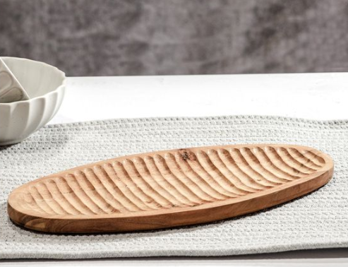 Carved Wood 13" Serving Platter