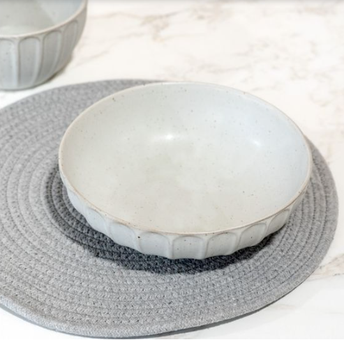 White Ceramic 7.75" Pasta Bowl