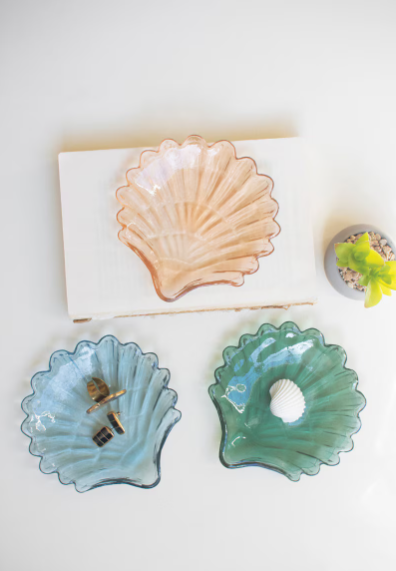 Glass Scallop Shell Bowl - 3 Colors