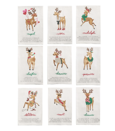 Reindeer Poem Towels - 9 styles to choose from