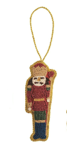 Nutcracker Beaded Christmas Ornament