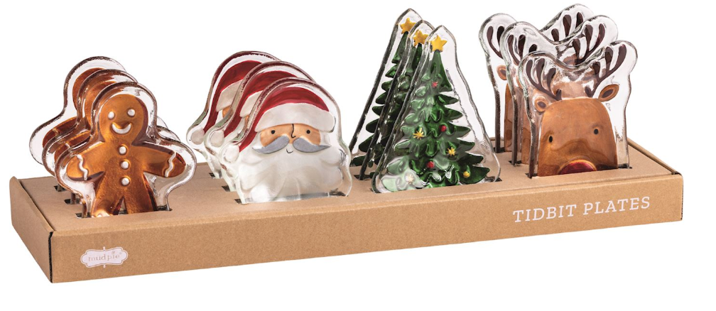 Christmas Glass Tidbit Plates