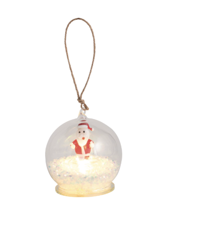 Santa Light-Up Ball Ornament