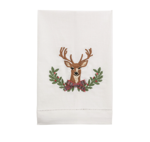 Deer Christmas Emblem Towel