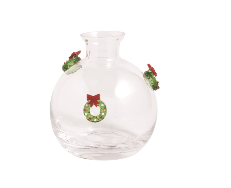 Wreath Glass Icon Bud Vase