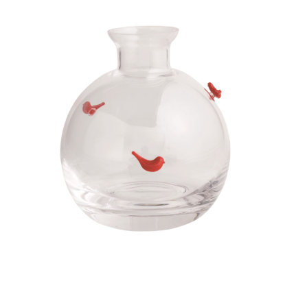 Cardinal Glass Icon Bud Vase
