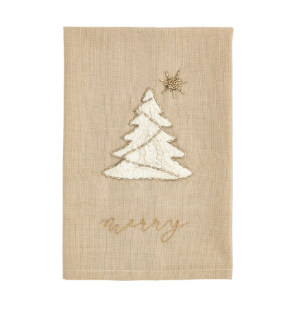 Embroidered Holiday Towels by MudPie