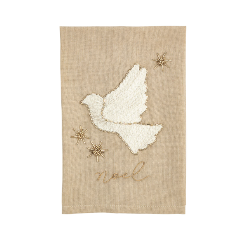 Embroidered Holiday Towels by MudPie