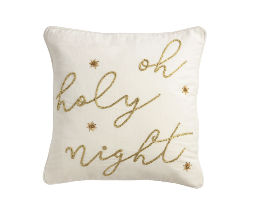 Oh Holy Night Gold Pillow