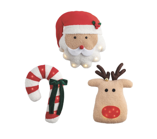 Christmas Sherpa Light-Up Pillows