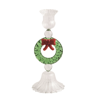 Christmas Glass Taper Holders