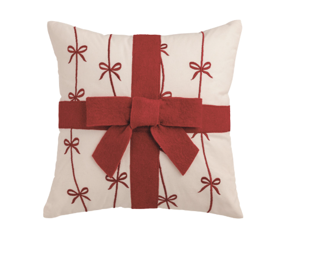 Bow Felted Wool Pillow