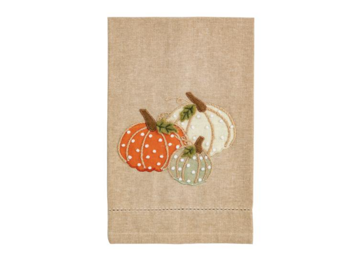 Triple Pumpkin French Knot Towel