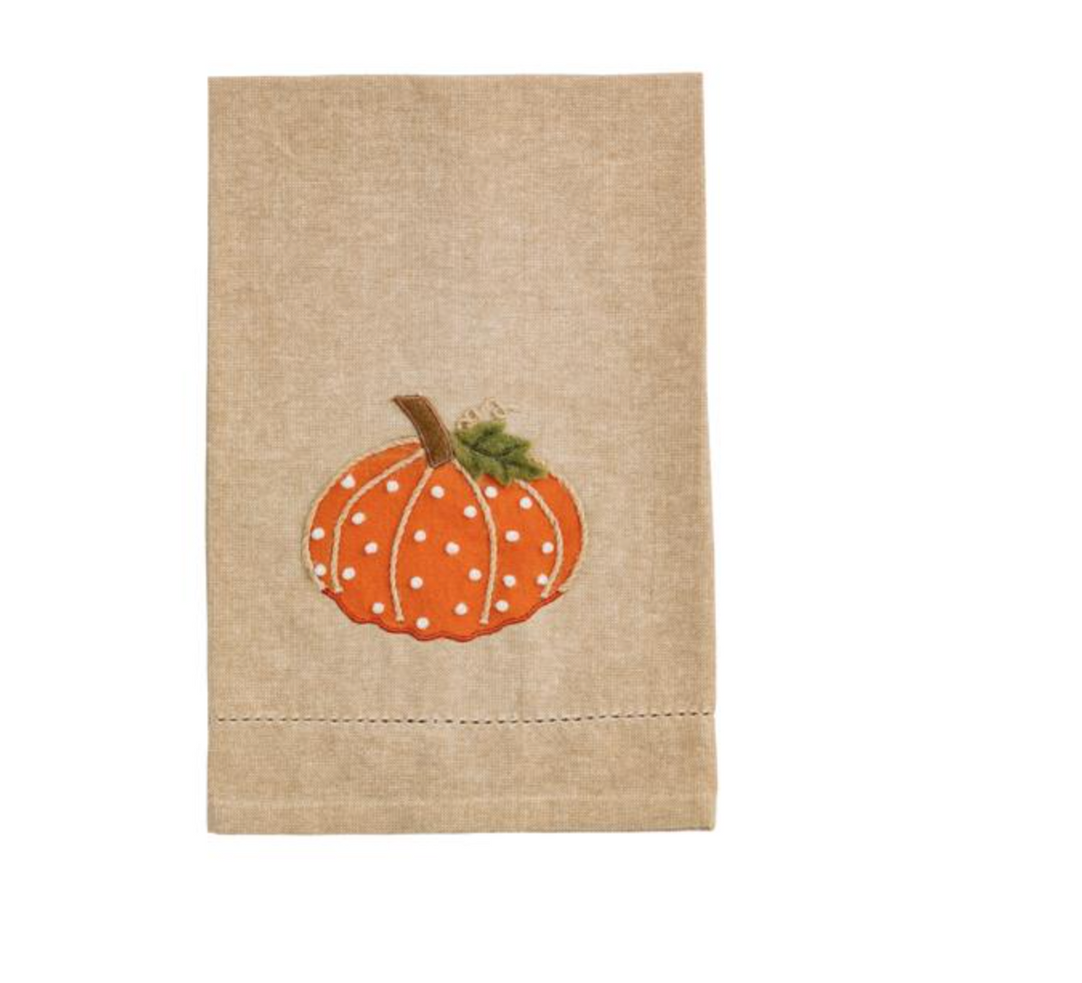 Orange Pumpkin French Knot Towel
