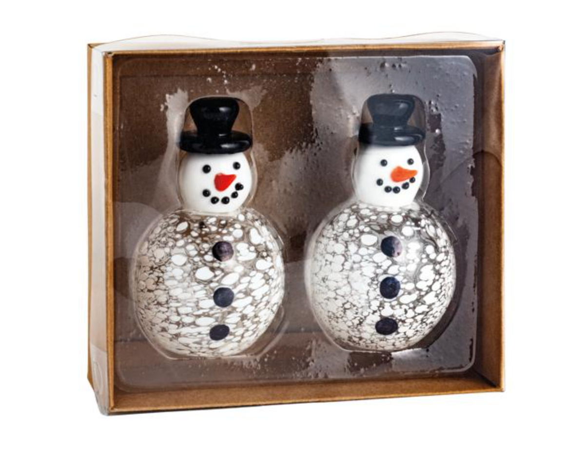 Glass Snowman Christmas Shaker