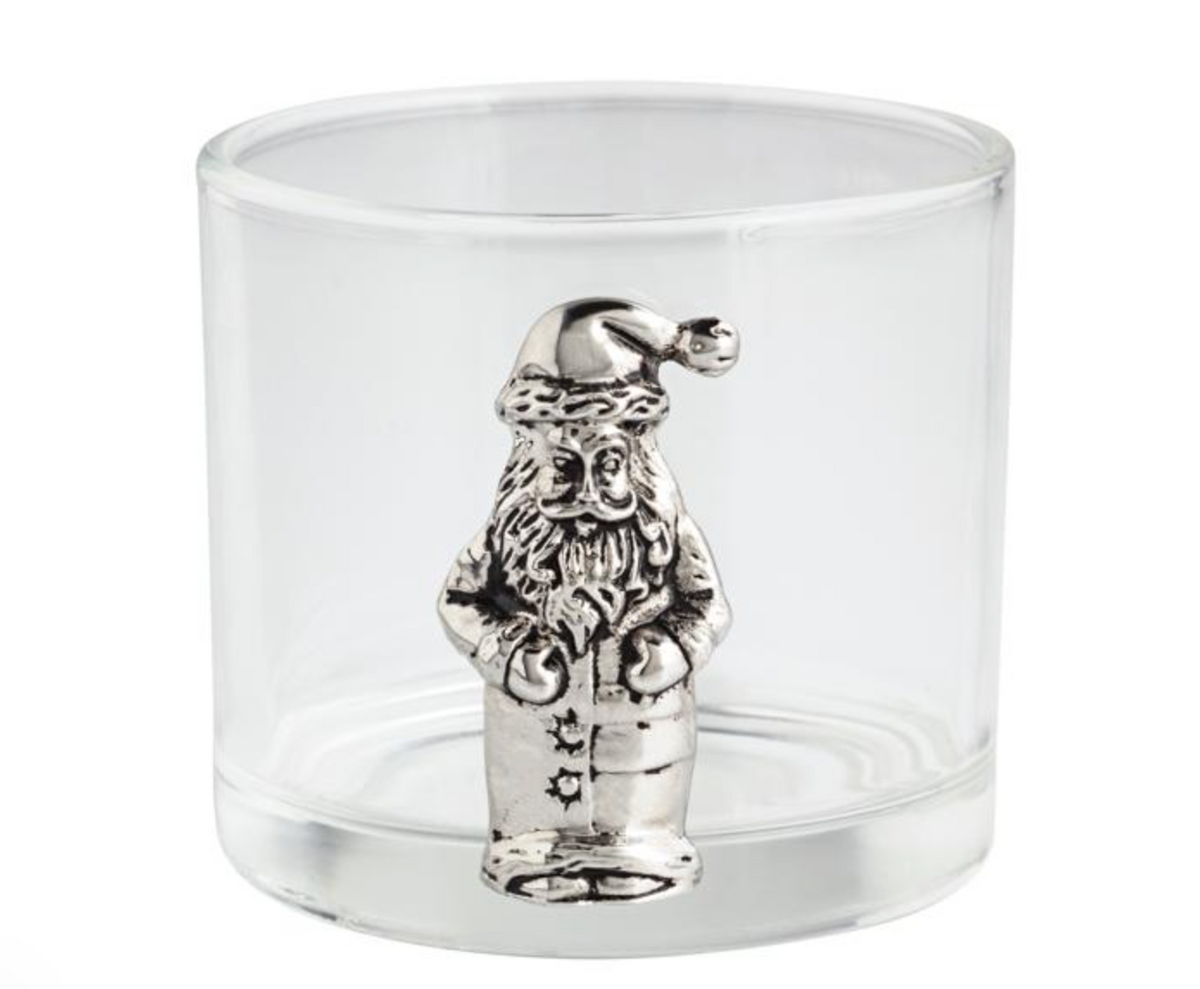 Glass Santa Tidbit Bowl