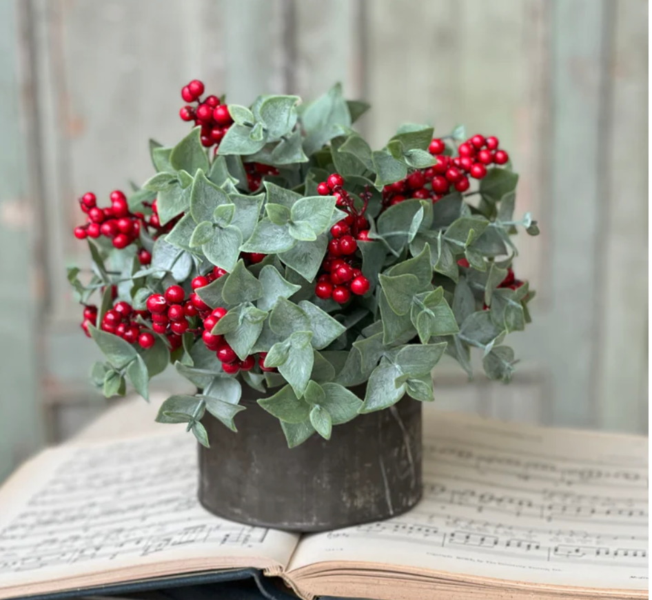 10" Yuletide Eucalyptus Half Sphere