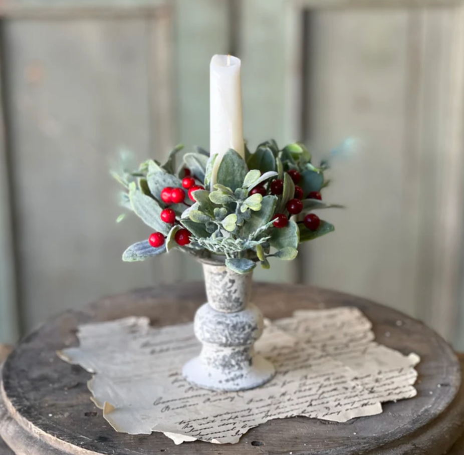 1" Berry Bright Greens Candle Ring