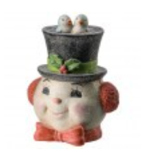 6.5" PPULP SNOWMAN HEAD W/BIRD