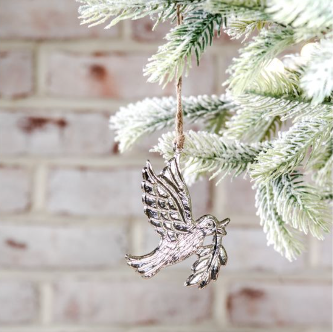 SILVER BIRD ORNAMENT