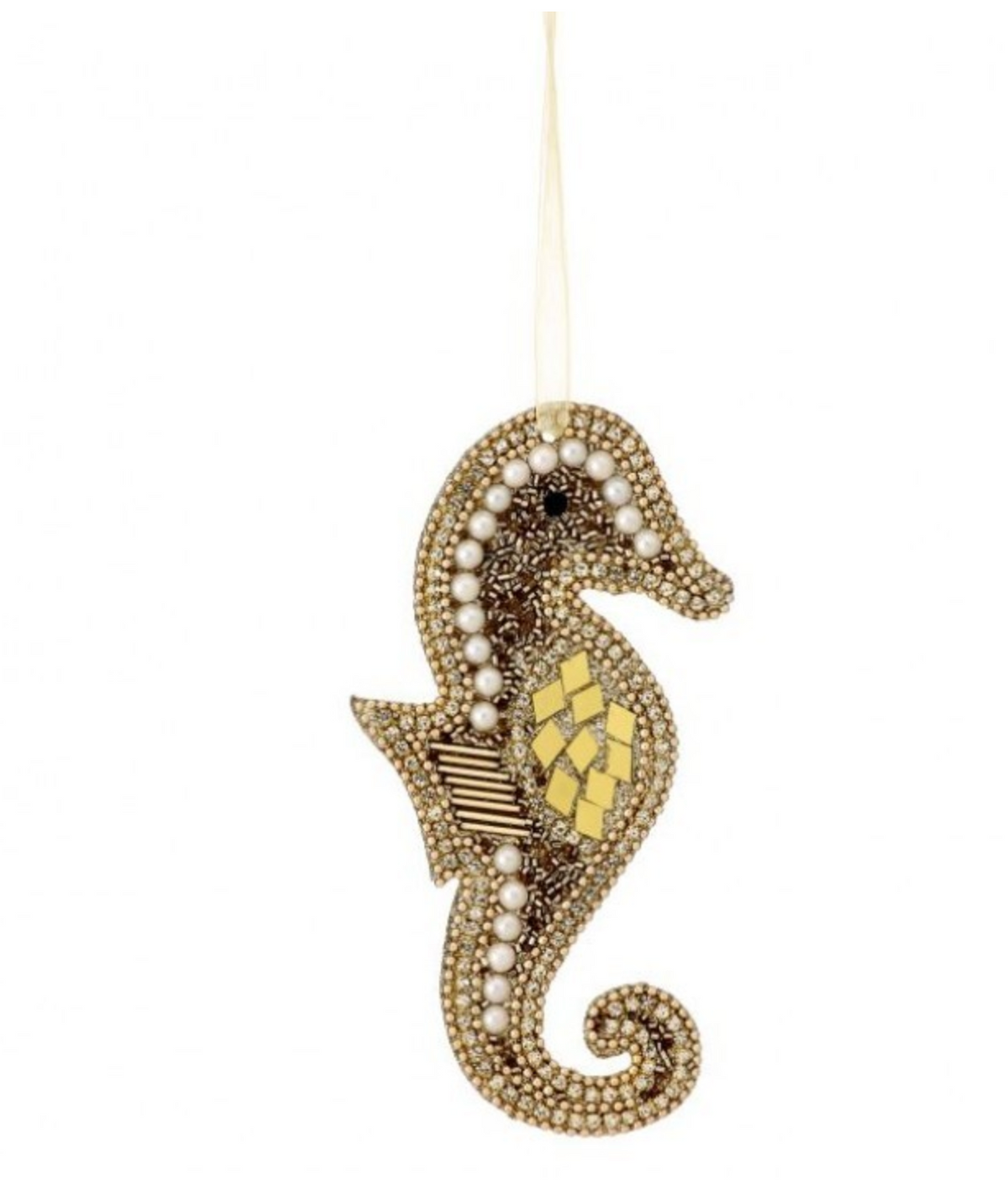 5.5" GLIITER W/JEWEL SEAHORSE ORNAMENT