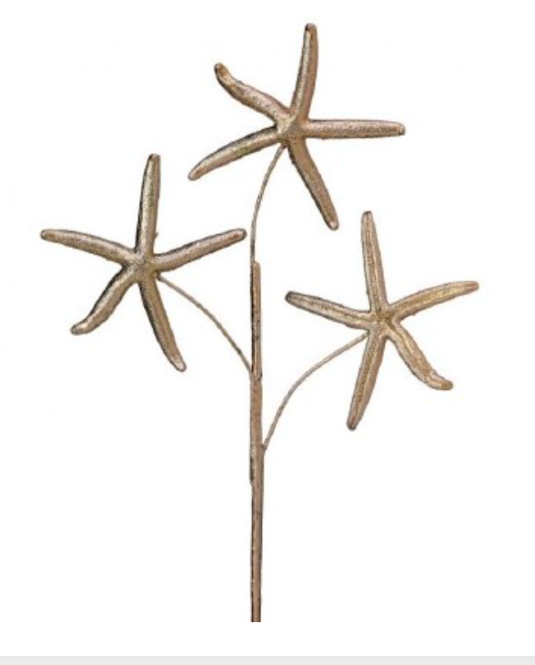 22" GLITTER STARFISH SPRAY X3
