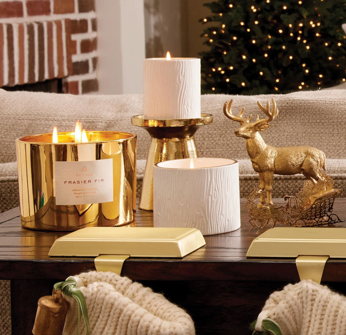 Frasier Fir Poured Candle, 3-Wick Gold