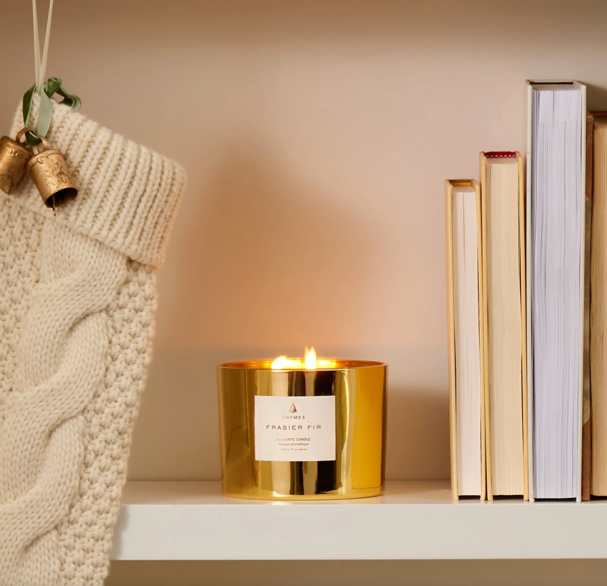 Frasier Fir Poured Candle, 3-Wick Gold