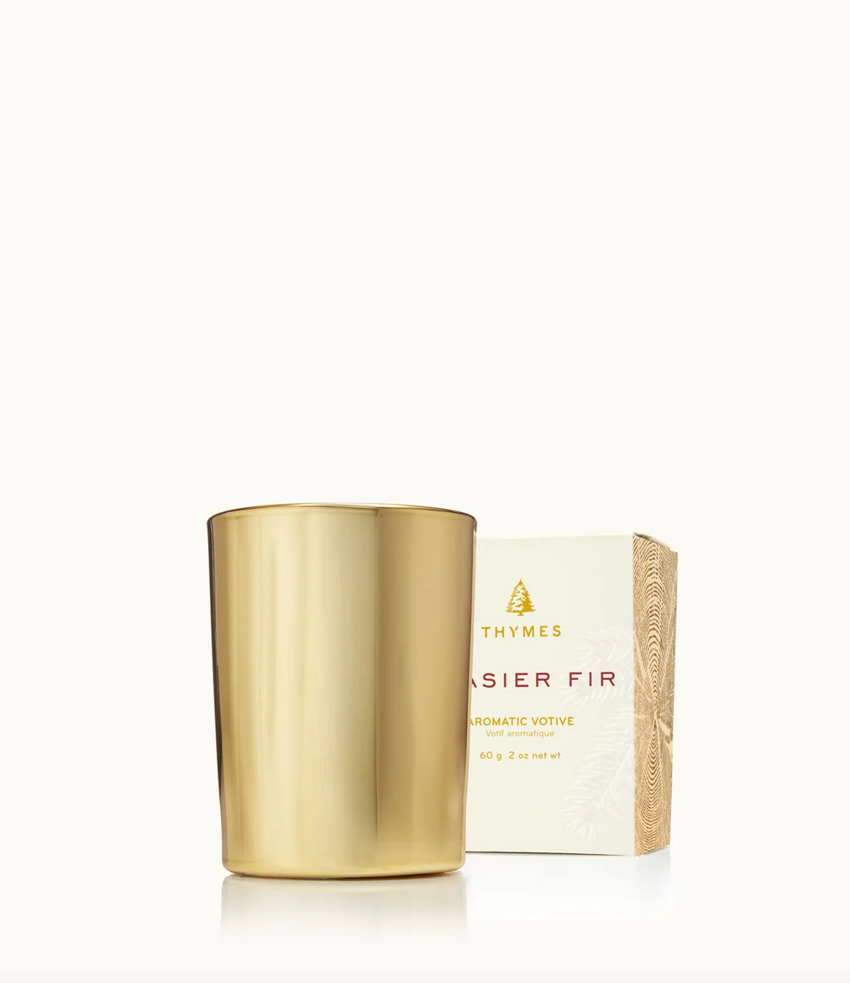 Frasier Fir Gilded Gold Votive Candle