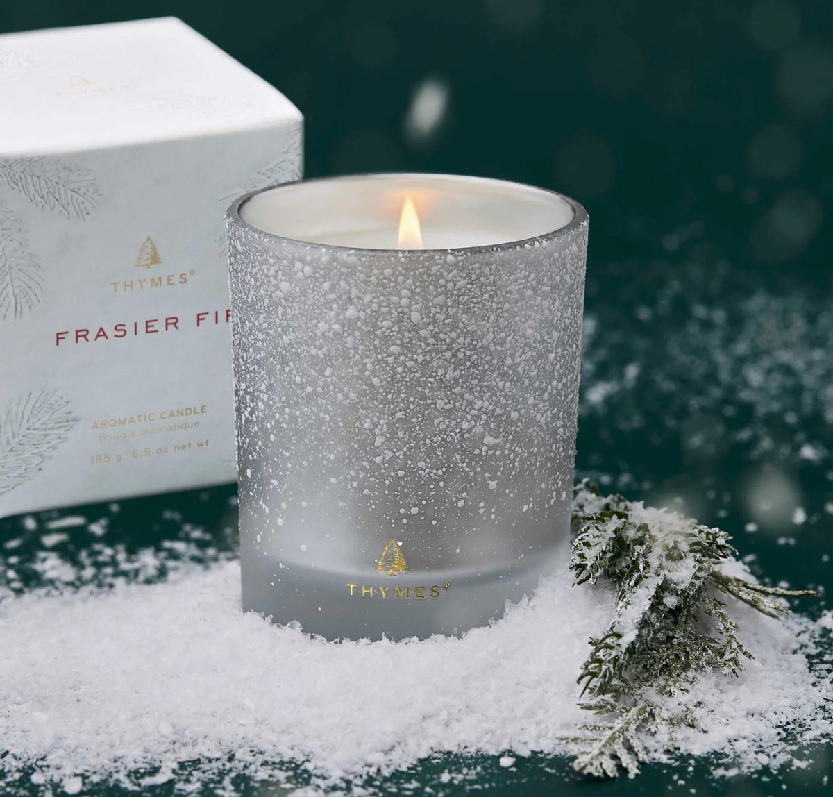 Frasier Fir Poured Candle, 6.5 oz Flocked