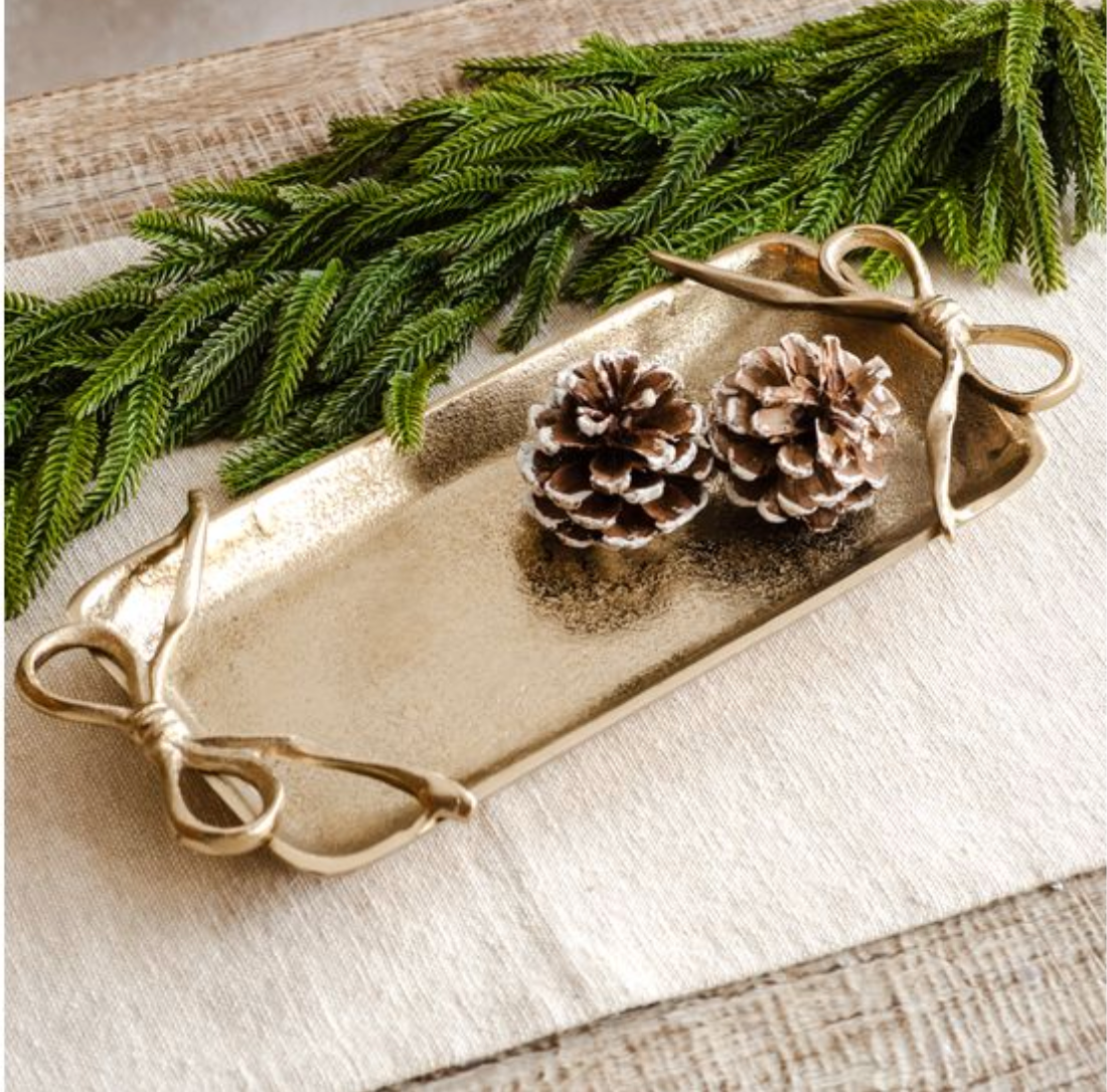 13.5" GOLD TRAY RIBBON HANDLES