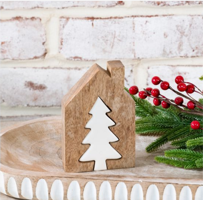 WOOD HOUSE WITH INNER CUT TREE