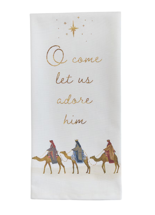 LET US ADORE HIM DISH TOWEL