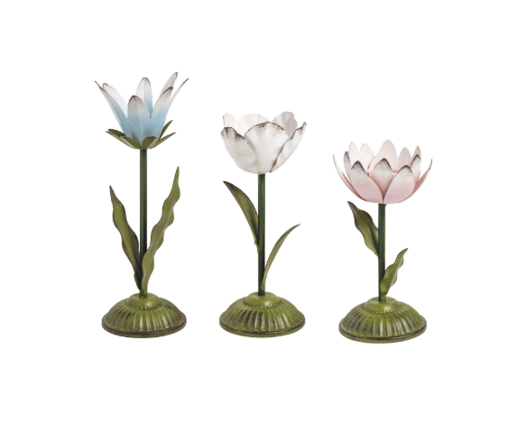 Flower Candlesticks. Each Sold Separately.