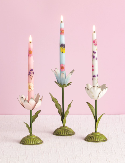 Flower Candlesticks. Each Sold Separately.
