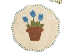 Blue Floral Trivet