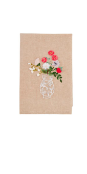 Flower In Vase Embroidery Towel