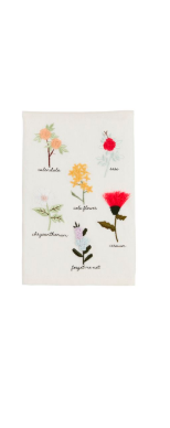 Flower Stems Embroidery Towel