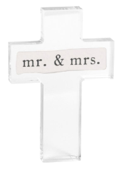 Mr. & Mrs. Sentiment Acrylic Cross