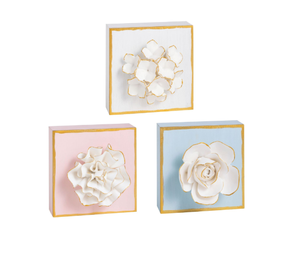White Flower Plaque