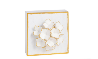 White Flower Plaque