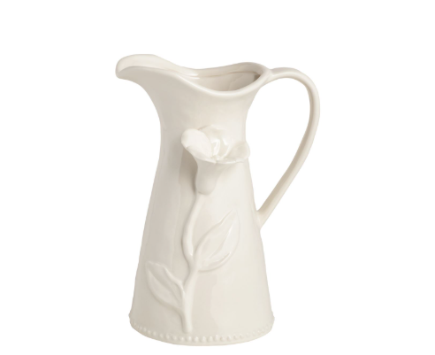 White Flower Pitcher