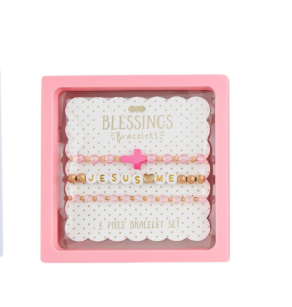 Pink Cross Beaded Bracelets
