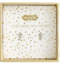 Silver Cross Stud Earrings